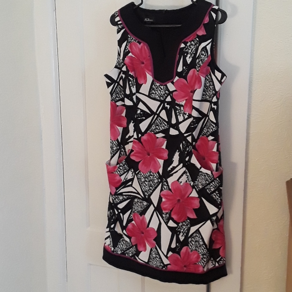 EUC tropical print dress sz 16